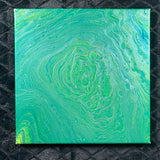 "Rain Forest" Tree Ring Acrylic Pour Art