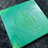 "Rain Forest" Tree Ring Acrylic Pour Art
