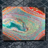 "Peacock" Open Cup Acrylic Pour Art