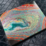 "Peacock" Open Cup Acrylic Pour Art