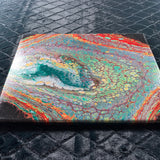 "Peacock" Open Cup Acrylic Pour Art