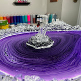 Amethyst Geode Acrylic Pour Art