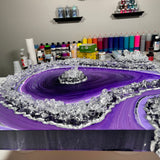 Amethyst Geode Acrylic Pour Art