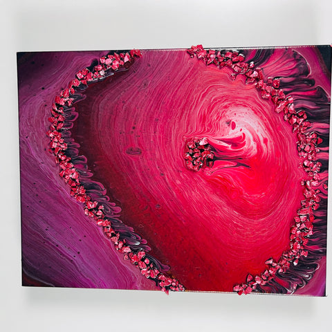 "Volcanic Love" Geode Acrylic Pour Art
